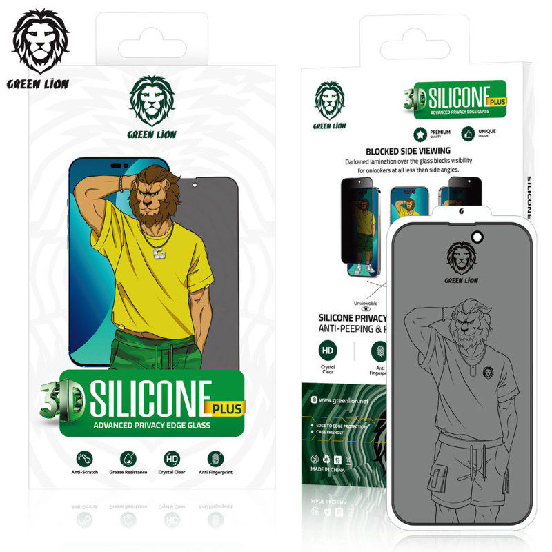 گلس گوشی اپل iPhone 13 pro max / 14 Plus گرین حریم شخصی مدل Silicone-Pry-Plus - Green Lion Privacy Silicone-Pry-Plus iPhone 13 pro max / 14 Plus Screen Protector
