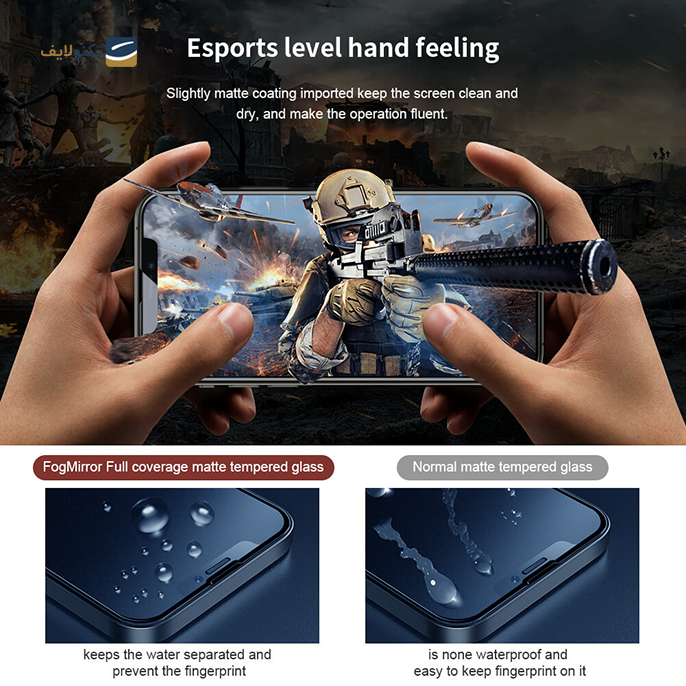  محافظ صفحه نمایش مات نیلکین مدل Amazing Fog Mirror مناسب برای گوشی iPhone 13 Pro Max - Nillkin Amazing Fog Mirror Full coverage matte tempered glass for Apple iPhone 13 Pro Max