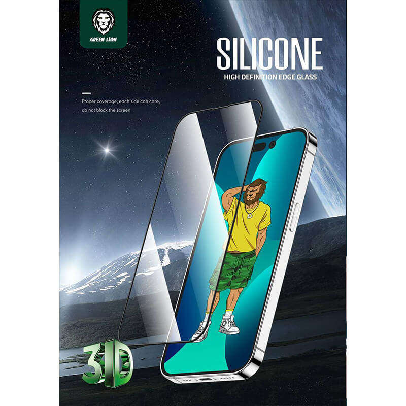 گلس گوشی اپل iPhone 13/13 pro/14 گرین مدل Silicone-HD Plus - Green Apple iPhone 13/13 pro / 14 Screen Protecor