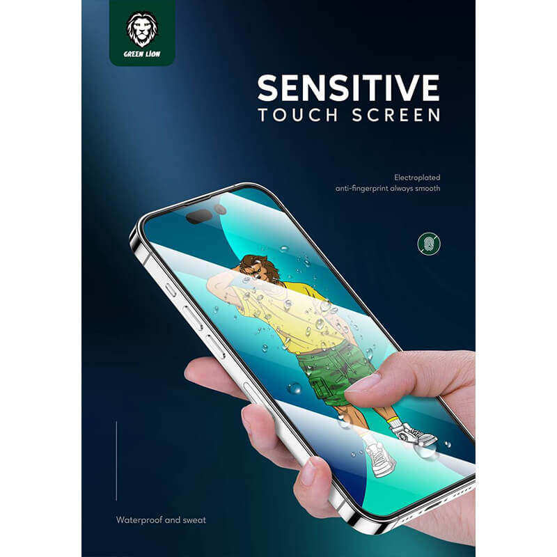 گلس گوشی اپل iPhone 13/13 pro/14 گرین مدل Silicone-HD Plus - Green Apple iPhone 13/13 pro / 14 Screen Protecor