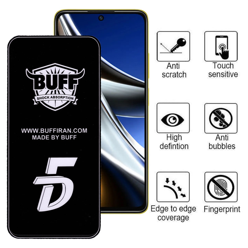 گلس گوشی پوکو X4 Pro 5G بوف مدل5D F33 - Buff 5D F33 Poco X4 Pro 5g Screen Protector