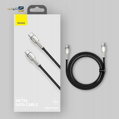 کابل تبدیل USB-C به USB-C باسئوس مدل CATJK-C01 طول 1 متر - Baseus Cafule Series Metal Data Cable Type-C to Type-C 100W 1m