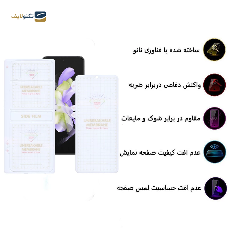 محافظ صفحه نمایش و پشت گوشی سامسونگ Galaxy Z Flip 4 5G اپیکوی مدل Hydrogel - Epicoy Hydrogel Display and Back cover for Samsung Galaxy Z Flip 4 5G