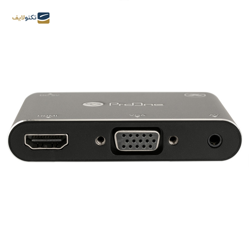مبدل microUSB/ لایتنینگ/ USB-C به HDMI/VGA/AV پرووان مدل PHU560 - proOne PHU560 microUSB/ Lightning/ USB-C to HDMI/VGA/AV OTG Adapter