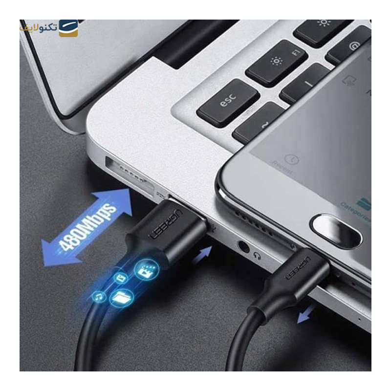 کابل میکرو USB به USB یوگرین US289 مدل 60138 طول 2 متر - UGREEN US289 60138 Micro USB Male To USB 2.0 A Male Cable 2M