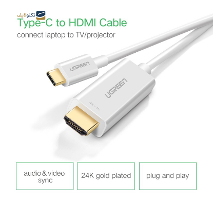 کابل تبدیل USB-C به HDMI یوگرین MM121 مدل 30841 طول 1.5 متر - UGREEN MM121 30841 USB-C to HDMI Cable 1.5m