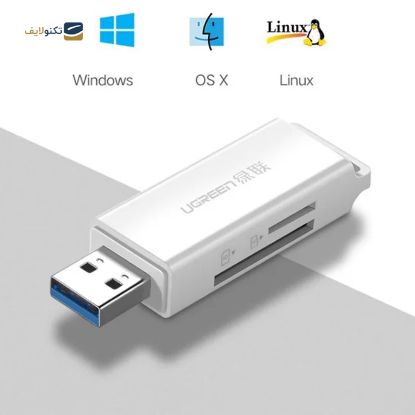 کارت‌ خوان یوگرین CM104 مدل 40753 - UGREEN CM104 USB 3.0 to TF + SD Dual Card Reader