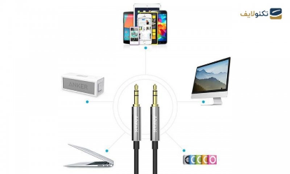 کابل انتقال صدا 3.5 میلی متری انکر مدل A7123 Premium به طول 1.2 متر - Anker A7123 Premium 3.5mm Auxiliary Audio Cable 1.2m