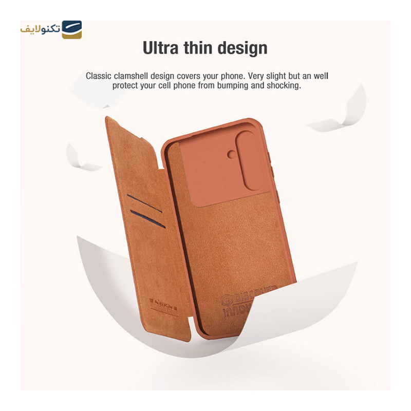 کیف کلاسوری گوشی سامسونگ Galaxy S23 FE نیلکین مدل Qin Pro Leather - Nillkin Qin Pro Leather Cover for Samsung Galaxy S23 FE
