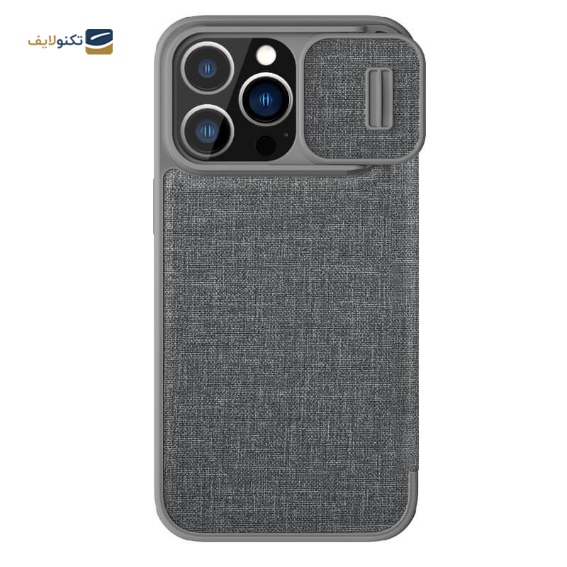 کیف کلاسوری گوشی اپل iPhone 14 Pro - 13 Pro نیلکین مدل Qin Pro Plain Cloth - Nillkin Qin Pro Plain Cloth Cover for iPhone 14 Pro - 13 Pro