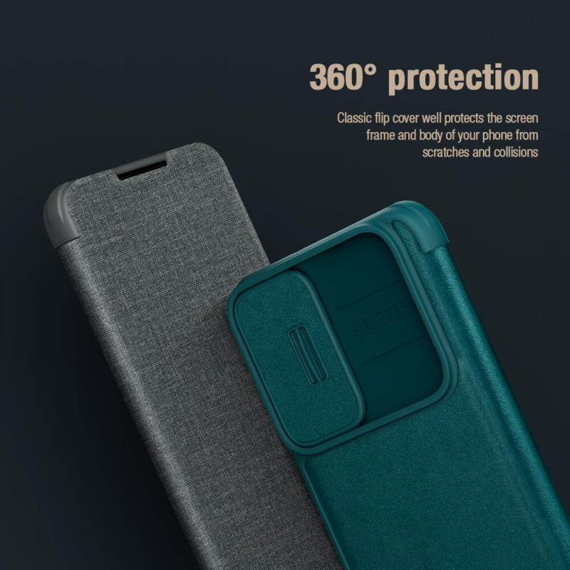 کیف کلاسوری گوشی  سامسونگ گلکسی S22 نیلکین مدل Qin Pro Plain Cloth - Nillkin Qin Pro Plain Cloth Cover for Galaxy S22