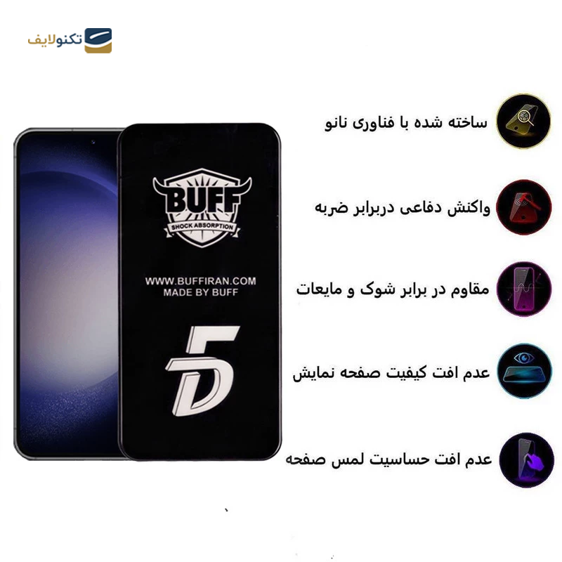 گلس گوشی سامسونگ Galaxy S23 FE بوف مدل 5D F33  - Buff 5D F33 Samsung Galaxy S23 FE Screen Protector