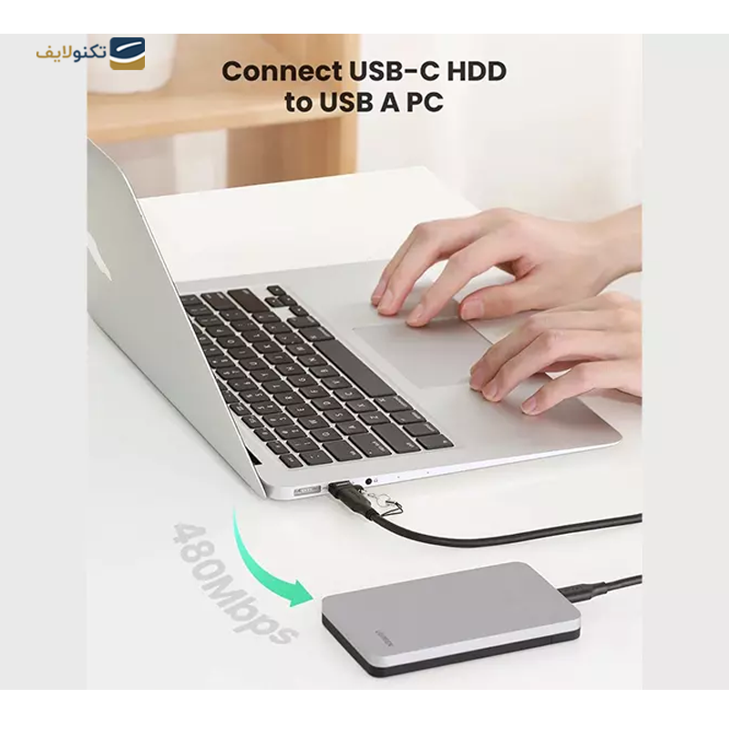 مبدل تایپ سی یوگرین مدل US280 50568 - Ugreen US280 50568 USB A male to USB-C female adapter