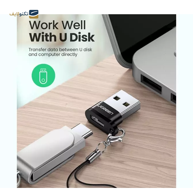 مبدل تایپ سی یوگرین مدل US280 50568 - Ugreen US280 50568 USB A male to USB-C female adapter