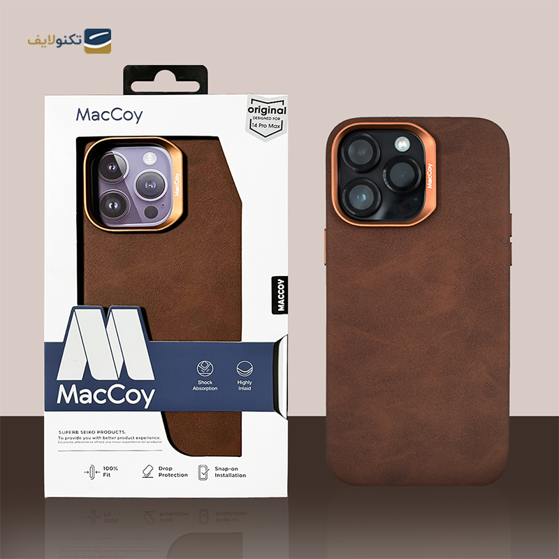 قاب گوشی اپل iPhone 13 Pro Max مک کوی مدل Enormous چرمی مگ‌ سیف دار - MacCoy Leather MagSafe Enormous Cover For iPhone 13 Pro Max
