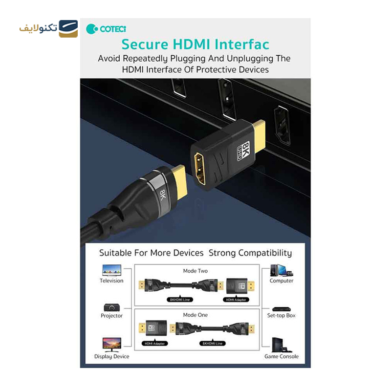 مبدل HDMI به HDMI کوتتسی مدل 87601 - Coteetci 87601 HDMI to HDMI Converter