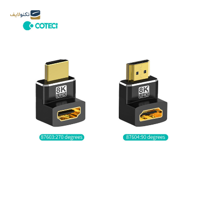 تبدیل HDMI مادگی به نری کوتتسی مدل 87604 L-Type زاویه 90 درجه - Coteetci 87604 L-Type Converter Female To male 90 Degrees