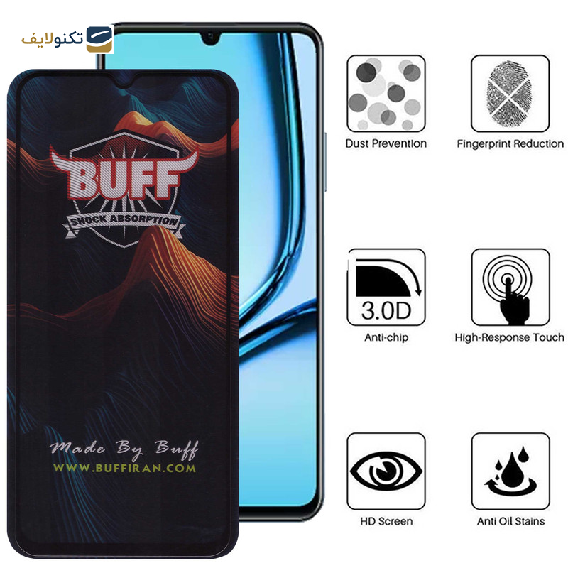 محافظ صفحه نمایش بوف مدل Mountain مناسب برای گوشی موبایل ریلمی Note 50 / C53 (India) / C53 / C51 / Narzo N53 - Buff Mountain Glass Screen Protector For Realme Note 50 / C53 India / C53 / C51 / Narzo N53