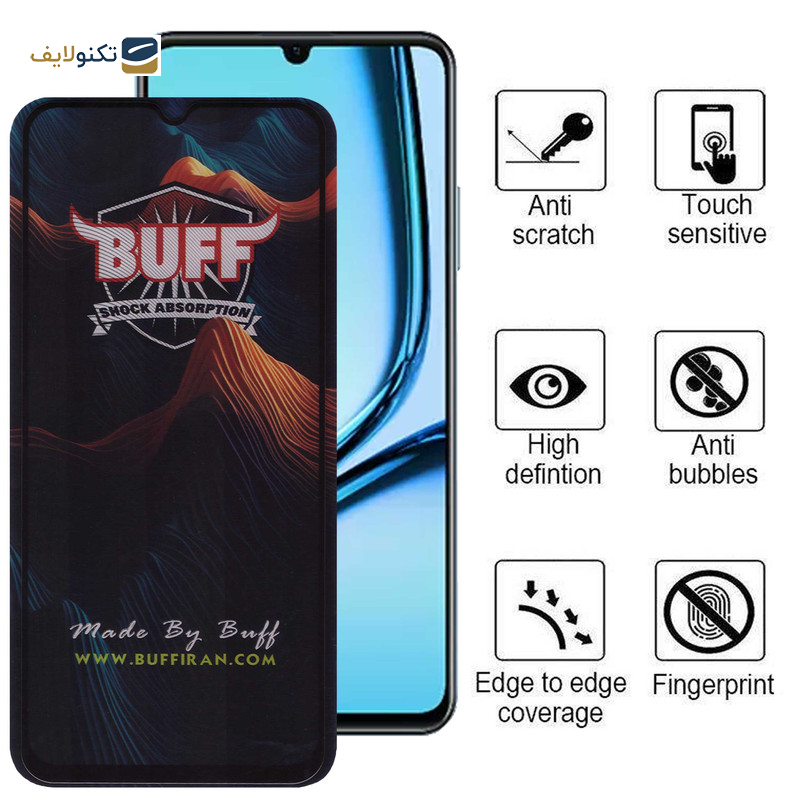 محافظ صفحه نمایش بوف مدل Mountain مناسب برای گوشی موبایل ریلمی Note 50 / C53 (India) / C53 / C51 / Narzo N53 - Buff Mountain Glass Screen Protector For Realme Note 50 / C53 India / C53 / C51 / Narzo N53