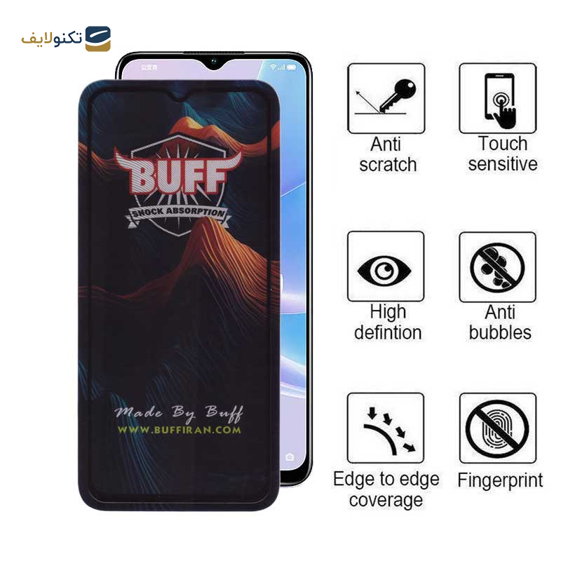 محافظ صفحه نمایش بوف مدل Mountain-G مناسب برای گوشی موبایل اوپو A57 5G/4G / A57s / A38 / A18 / A17 / A17K / A2x 5G - Buff Mountain-G Glass Screen Protector For Oppo A57 5G/4G / A57s / A38 / A18 / A17 / A17K / A2x 5G