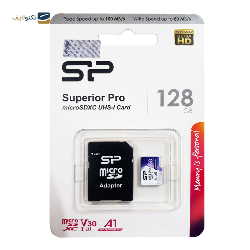 کارت حافظه‌ microSDXC سیلیکون پاور استاندارد UHS-I U3 مدل Superior Pro ظرفیت 128 گیگابایت - Silicon Power Memory Card Superior Pro microSDXC UHS-I U3 - 128GB