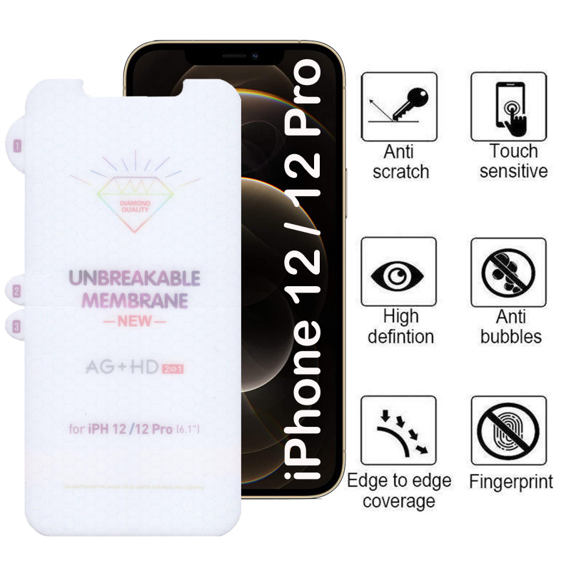 گلس گوشی اپل آیفون 12 و 12 پرو بوف مدل Hydrogel-Double-G - Buff Hydrogel-Double-G iPhone 12 / 12 Pro Screen Protector