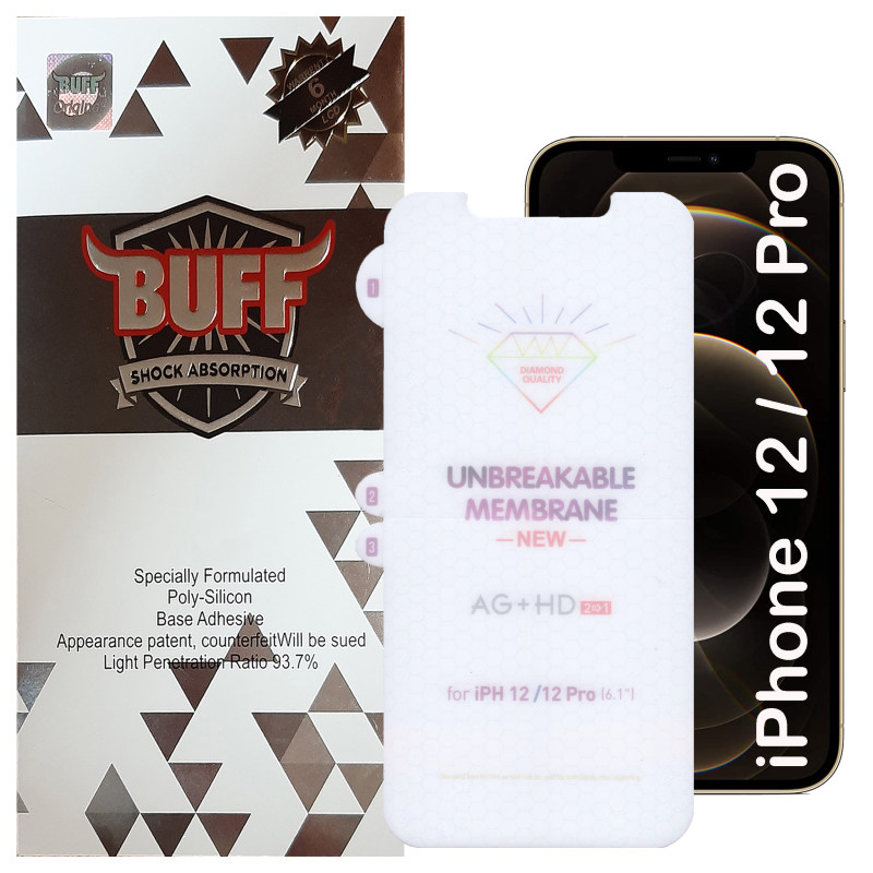 گلس گوشی اپل آیفون 12 و 12 پرو بوف مدل Hydrogel-Double-G - Buff Hydrogel-Double-G iPhone 12 / 12 Pro Screen Protector