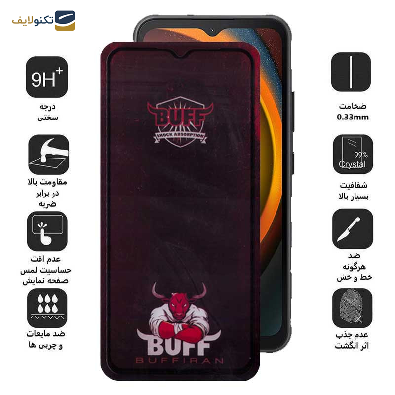 محافظ صفحه نمایش بوف مدل Muscle-Bull مناسب برای گوشی موبایل سامسونگ Galaxy Xcover7 / A14 4G/5G - Buff Muscle-Bull Glass Screen Protector For Samsung Galaxy Xcover7/ A14 4G/5G