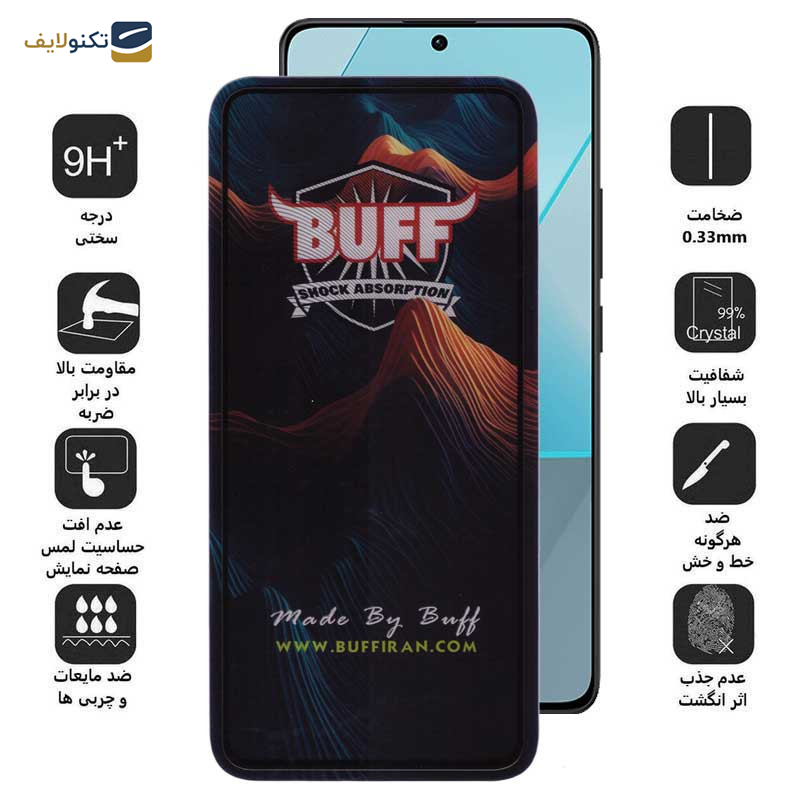 محافظ صفحه نمایش 5D بوف مدل Mountain مناسب برای گوشی موبایل شیائومی Redmi Note 13 Pro 4G / 5G / Note 13 4G / 5G / Note 13R Pro - Buff Mountain Glass Screen Protector For Xiaomi Redmi Note 13 Pro 4G / 5G / Note 13 4G / 5G / Note 13R Pro