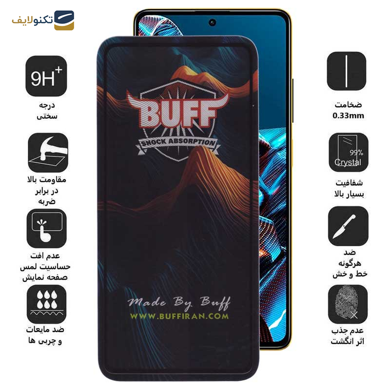 محافظ صفحه نمایش 5D بوف مدل Mountain مناسب برای گوشی موبایل شیائومی Poco X5 Pro/X5/X4 Pro 5G/X3 Pro/X3 NFC/X3 - Buff 5D Mountain Glass Screen Protector For Xiaomi Poco X5 Pro/X5/X4 Pro 5G/X3 Pro/X3 NFC/X3