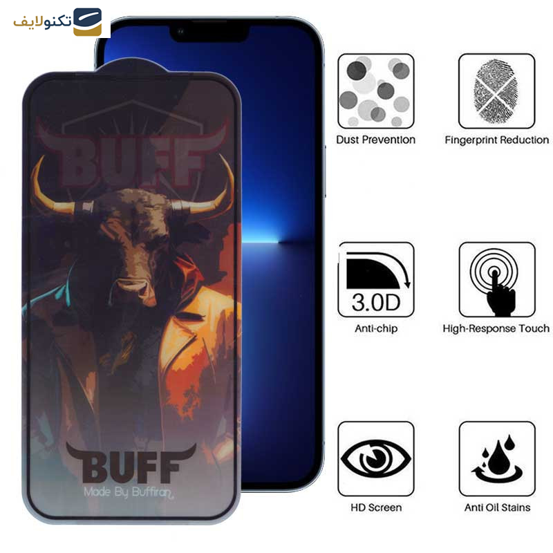 محافظ صفحه نمایش بوف مدل 5D Buffer-G مناسب برای گوشی موبایل اپل iPhone 13 Pro Max - 14 Plus - Buff 5D Buffer-G Glass Screen Protector For Apple iPhone 13 Pro Max - 14 Plus