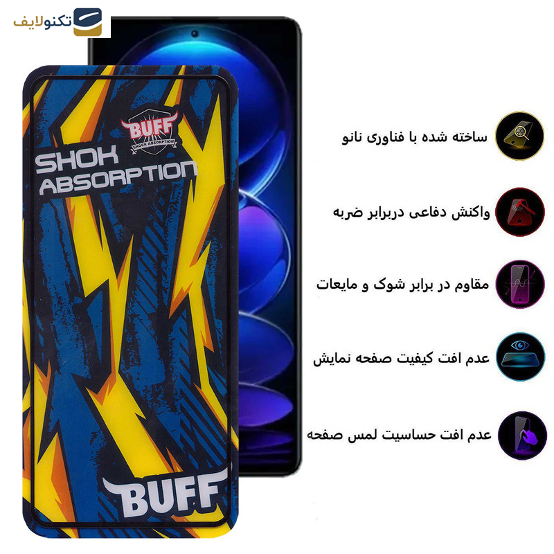 محافظ صفحه نمایش بوف مدل Shock-Shock مناسب برای گوشی موبایل شیائومی Redmi Note 12 Pro Plus - Note 12 Pro 5G/4G - Note 12 5G/4G - Buff Shock-Shock Glass Screen Protector For Xiaomi Redmi Note 12 Pro Plus-Note 12 Pro 5G-4G- Note 12 5G-4G