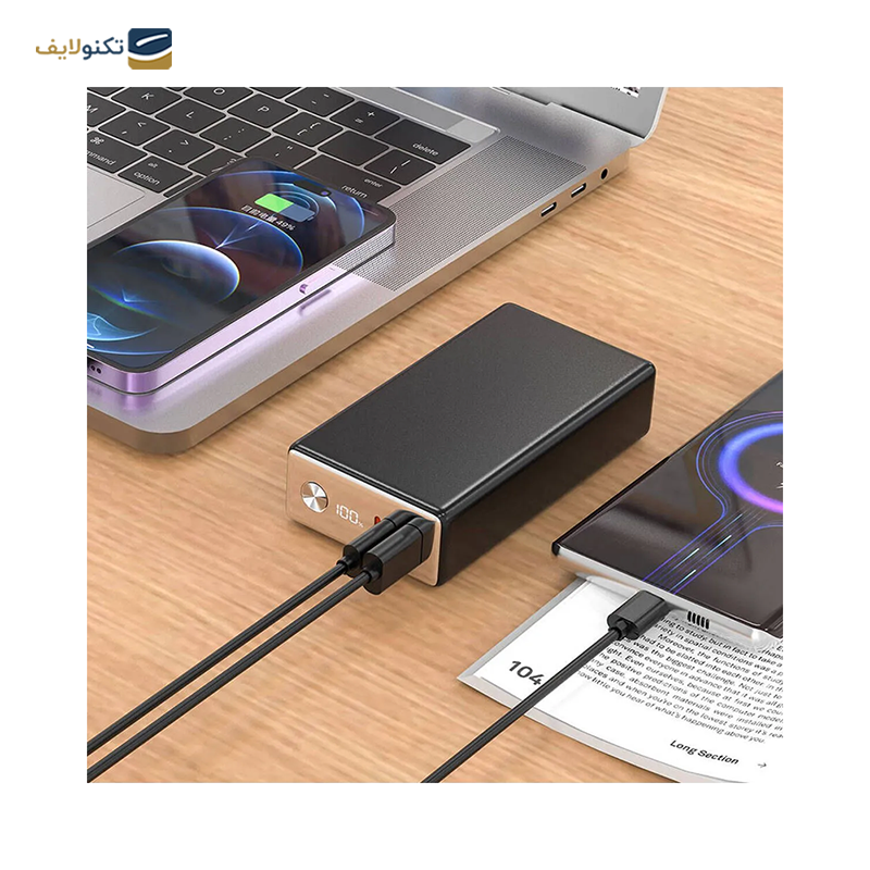 پاوربانک ویوو مدل Wi-P005 ظرفیت 10000 میلی آمپر ساعت - WiWU Double Port Fast Charging Rock Power Bank Wi-P005 With Digital Display 10000mAh