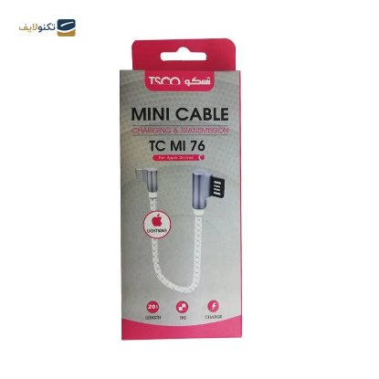 کابل لایتنینگ تسکو مدل TC MI 76 طول 0.2 متر - Tsco TC MI 76 USB to Lightning Cable 0.2m