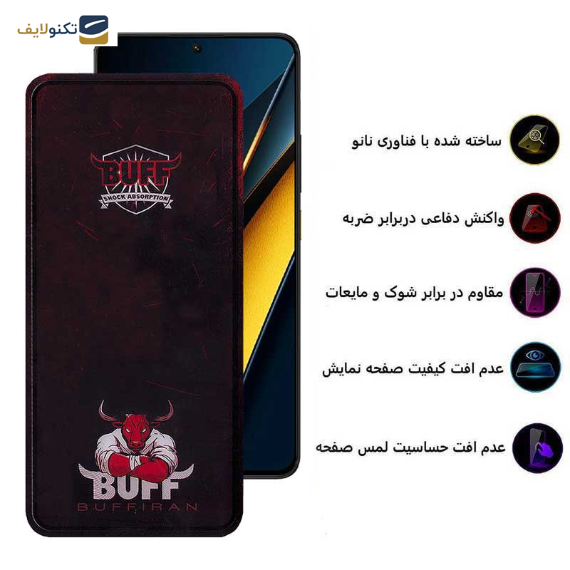 محافظ صفحه نمایش بوف مدل Muscle-Bull مناسب برای گوشی موبایل پوکو X6 Pro 5G / X6 5G / M6 Pro 4G - Buff Muscle-Bull Glass Screen Protector For Poco X6 Pro 5G / X6 5G / M6 Pro 4G