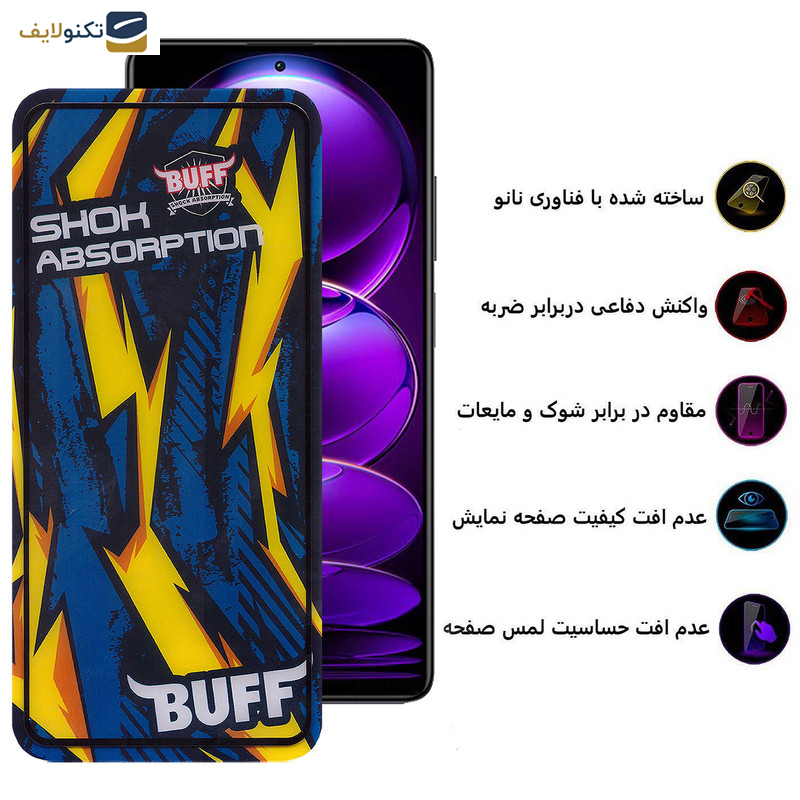 محافظ صفحه نمایش بوف مدل Shock-Shock مناسب برای گوشی موبایل شیائومی Redmi Note 12 Discovery-Note 12 Explorer-Note 12 Pro Speed - Buff Shock-Shock Glass Screen Protector For Xiaomi Redmi Note 12 Discovery-Note 12 Explorer-Note 12 Pro Speed