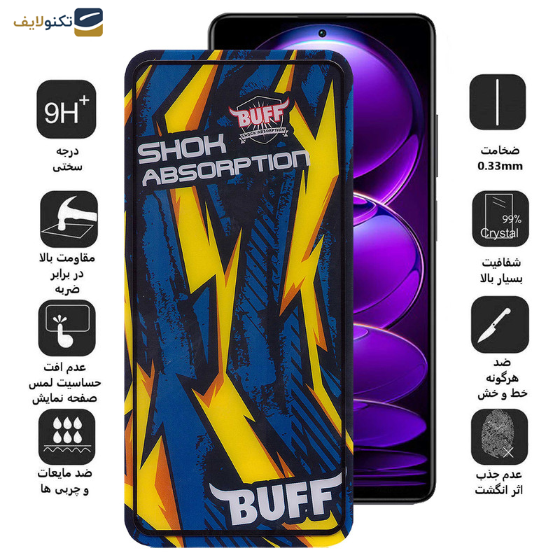 محافظ صفحه نمایش بوف مدل Shock-Shock مناسب برای گوشی موبایل شیائومی Redmi Note 12 Discovery-Note 12 Explorer-Note 12 Pro Speed - Buff Shock-Shock Glass Screen Protector For Xiaomi Redmi Note 12 Discovery-Note 12 Explorer-Note 12 Pro Speed