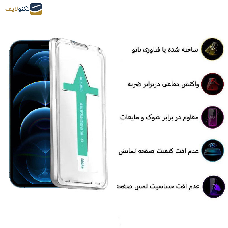 محافظ صفحه نمایش اپیکوی مدل Xundd Axe Easy install مناسب برای گوشی موبایل اپل iPhone 12 Pro-12 - Epicoy Xundd Axe Easy install Glass Screen Protector For Apple iPhone 12 Pro-12