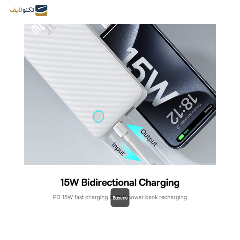 پاوربانک باسئوس مدل Airpow P100067500213-00 ظرفیت 10000 میلی آمپر - Baseus Airpow P100067500213-00 10000mAh 15W Power Bank