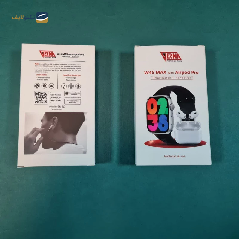 ساعت هوشمند ورنا مدل W45 Max به همراه ایرپاد پرو - Verna W45 Max Smart Watch with Airpod pro