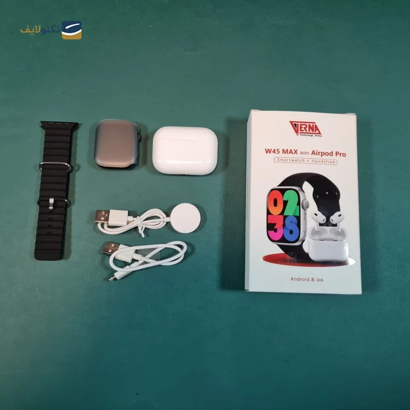 ساعت هوشمند ورنا مدل W45 Max به همراه ایرپاد پرو - Verna W45 Max Smart Watch with Airpod pro