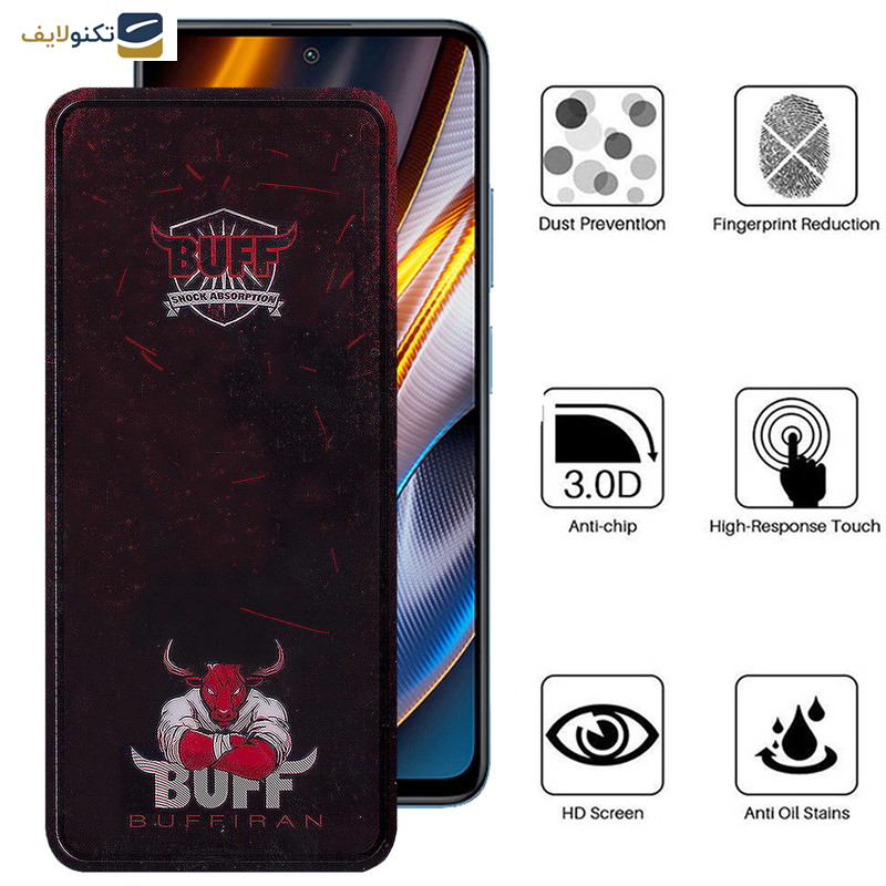 محافظ صفحه نمایش بوف مدل Muscle-Bull مناسب برای گوشی موبایل شیائومی Poco X4 GT - X3 GT - M4 Pro 5G - Redmi K50i - Note 11S 5G - Buff Muscle-Bull Glass Screen Protector For Xiaomi Poco X4 GT-X3 GT-M4 Pro 5G-Redmi K50i-Note 11S 5G