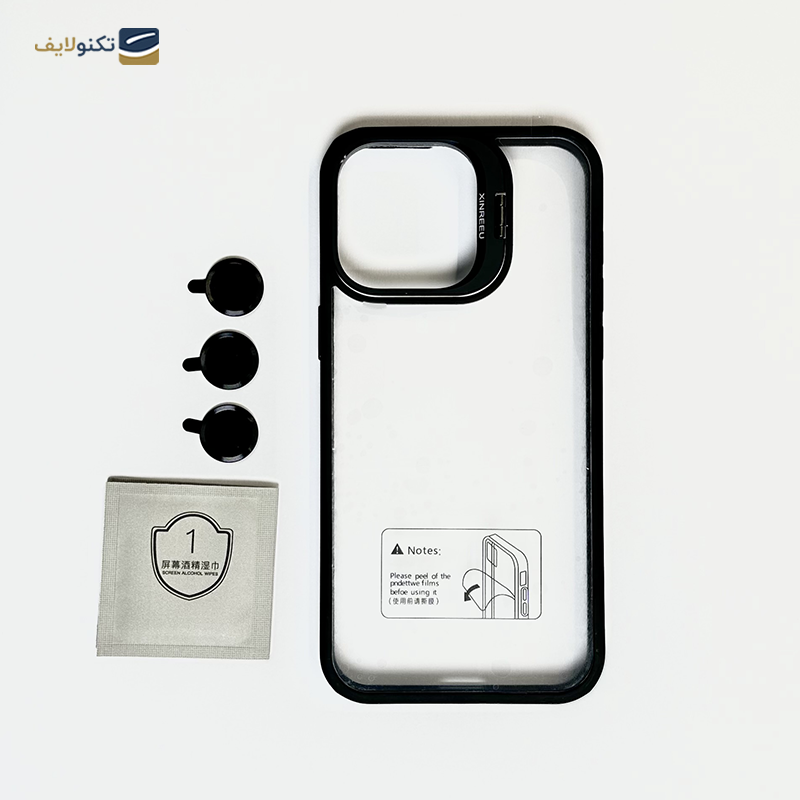 کاور گوشی اپل iPhone 15 Pro Max مدل XINREEU همراه با محافظ لنز - X3Give XINREEU phone case for iPhone 15 Pro Max with Lens Protector