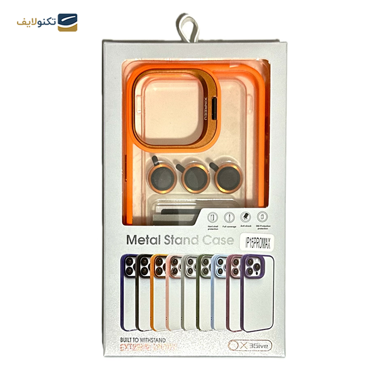 کاور گوشی اپل iPhone 15 Pro Max مدل XINREEU همراه با محافظ لنز - X3Give XINREEU phone case for iPhone 15 Pro Max with Lens Protector