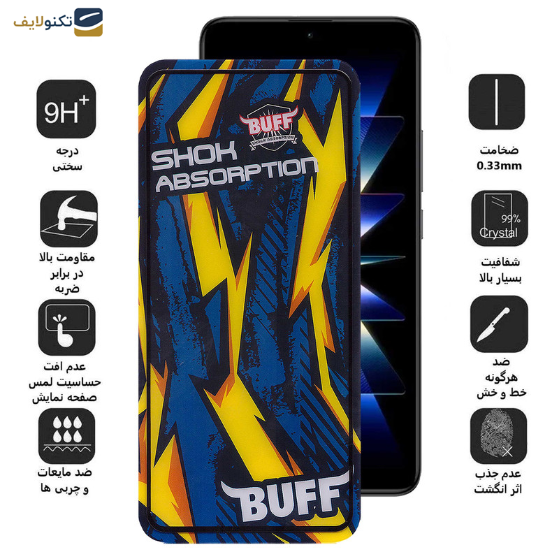 محافظ صفحه نمایش بوف مدل Shock-Shock-G مناسب برای گوشی موبایل شیائومی Redmi K60 Pro - K60E - K60 - Buff Shock-Shock-G Glass Screen Protector For Xiaomi Redmi K60 Pro - K60E - K60