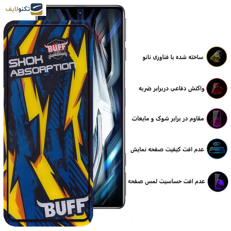 محافظ صفحه نمایش بوف مدل Shock-Shock مناسب برای گوشی موبایل شیائومی Redmi K50 Gaming - K50 Ultra - K50 Pro - K50i - K50 - Buff Shock-Shock Glass Screen Protector For Xiaomi Redmi K50 Gaming - K50 Ultra - K50 Pro - K50i - K50