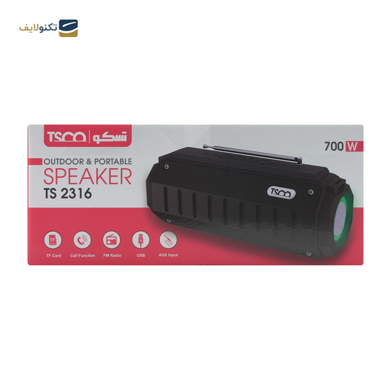 اسپیکر بلوتوثی قابل حمل تسکو مدل TS 2316 - TSCO TS 2316 Bluetooth Speaker