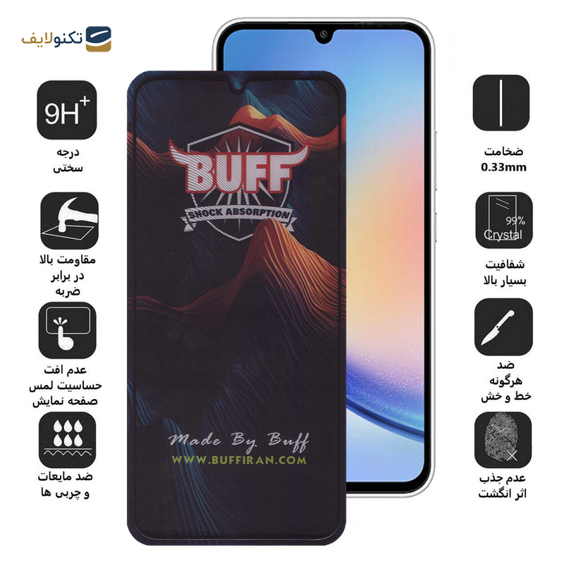 محافظ صفحه نمایش بوف مدل Mountain مناسب برای گوشی موبایل سامسونگ Galaxy A34 - Buff Mountain Glass Screen Protector For Samsung Galaxy A34