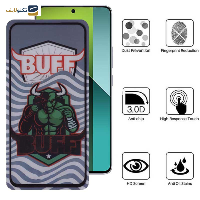 گلس گوشی شیائومی Redmi Note 13 بوف مدل Super Power-G 5D  - Buff 5D Super Power-G Glass Screen Protector For Xiaomi Redmi Note 13