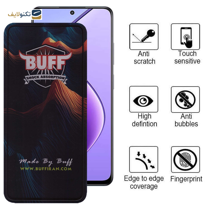 محافظ صفحه نمایش بوف مدل Mountain مناسب برای گوشی موبایل ریلمی 12/11x/11/10 Pro/C67 4G/5G/ C55/V50s/Narzo 60x/N55 - Buff Mountain Pro Glass Screen Protector For Realme 12/11x/11/10 Pro/C67 4G/5G/ C55/V50s/Narzo 60x/N55